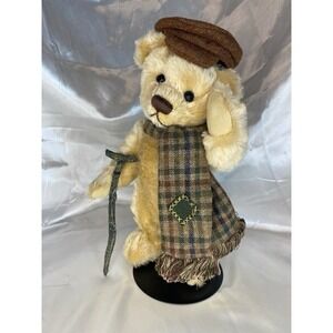 Franklin Mint Heirloom 11" Tiny Tim Mohair Bear With Stand & Button